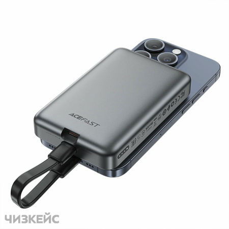 Внешний аккумулятор AceFast M10 10000 mAh (1USB-C, PD 30W, Magsafe 15W) черный