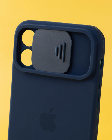Чехол- накладка Touch Slide iPhone 12 Pro темно-синий