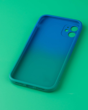 Чехол- накладка X-LEVEL Rainbow iPhone 12 сине-зеленый