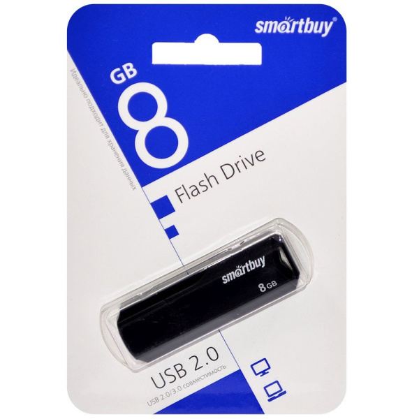 USB-накопитель  8 GB SmartBuy CLUE черный