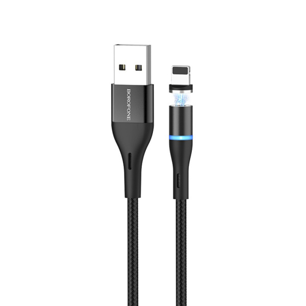 USB-кабель BOROFONE BU16 MAGNETIC Lightning 1 м черный