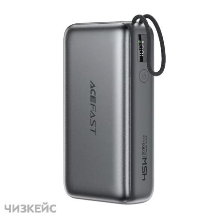 Внешний аккумулятор AceFast M34 20000 mAh (2USB-C + USB-A, LED, PD 45W) черный