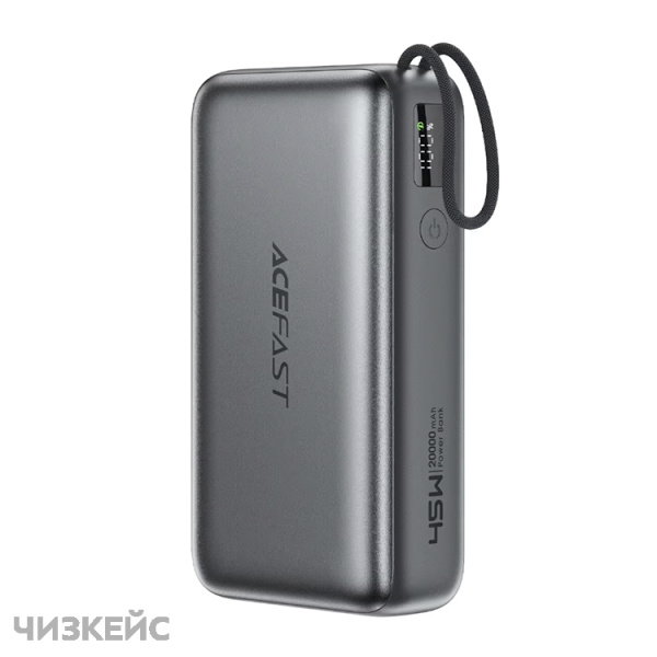 Внешний аккумулятор AceFast M34 20000 mAh (2USB-C + USB-A, LED, PD 45W) черный
