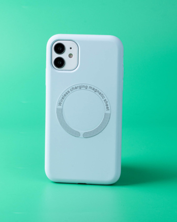 Чехол- накладка Simple Case MagSafe iPhone 11 небесно-голубой