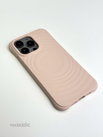 Чехол Волна MagSafe iPhone 15 Pro розовый песок