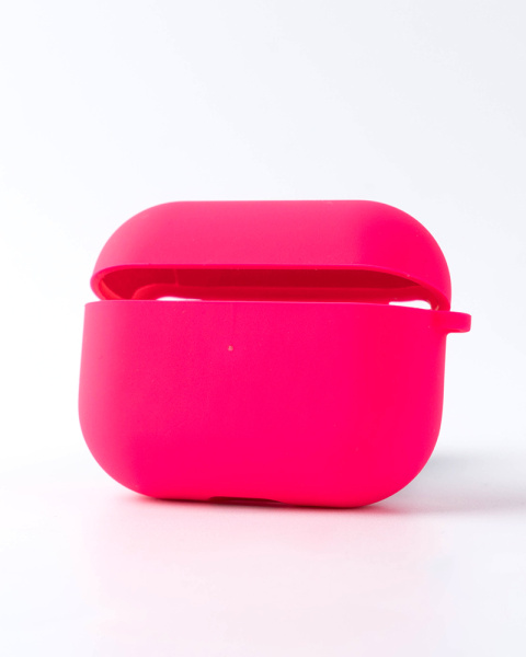 Чехол Apple AirPods 1/2 Silicone Case ярко-розовый