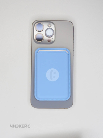 Картхолдер Apple Magsafe Silicone Wallet (анимация) голубой