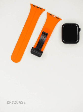 Ремешок Apple Watch 42/44/45/49 мм Magnet Silicone оранжевый