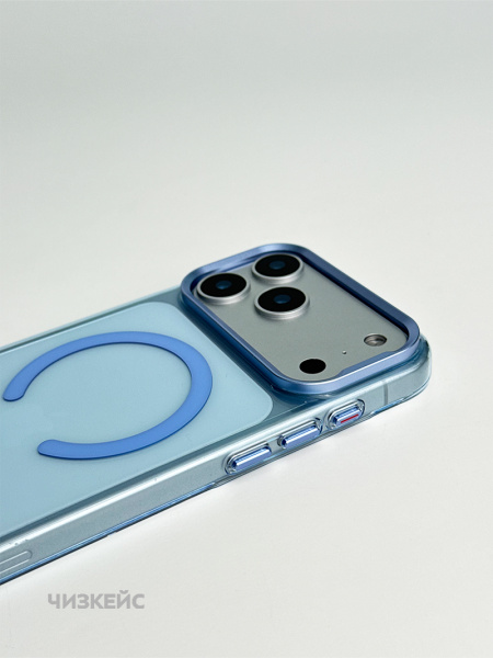 Чехол Невесомость iPhone 17 Pro Max/18 Pro Max MagSafe голубой