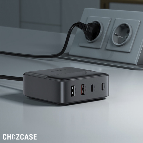 Настольная зарядная станция AceFast Z6 (2USB-A, 2USB-C, 3.0A, QC3.0, PD 65W) черный