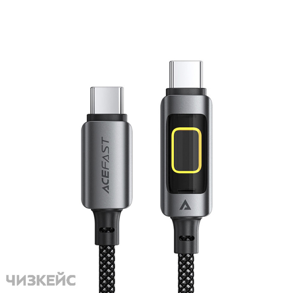 USB-кабель AceFast C21-03 Type-C/Type-C (60W, LED) 1.2 м черный