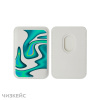 Картхолдер Чизкейс Magsafe Leather Wallet Волна зеленый белый
