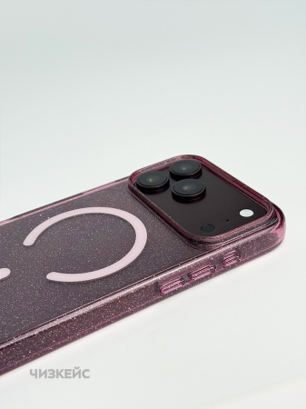 Чехол Звездопад iPhone 17 Pro/18 Pro MagSafe бордо