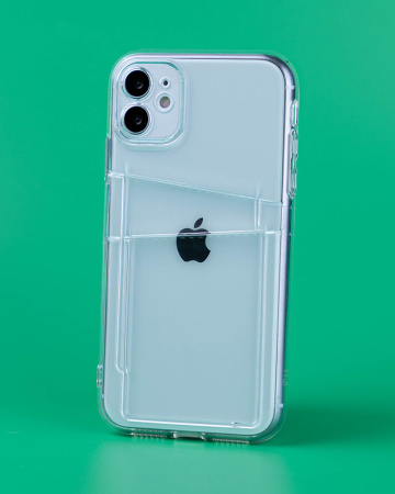 Чехол- накладка PP Pocket Double iPhone 12 Pro Max силикон прозрачный