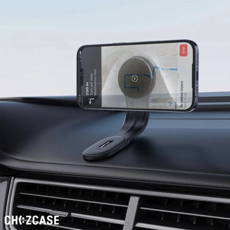 Автодержатель + АЗУ AceFast D21 (Velcro, Magsafe, 15W) черный