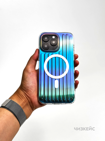 Чехол Мираж Magsafe iPhone 15 Pro Max синий