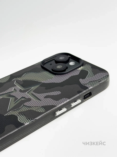 Чехол Чизкейс MagSafe iPhone 15 Звезда1 черный