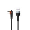 USB-кабель LDNIO LS561 Type-C (2.4А, угловой) 1 м черный/оранжевый