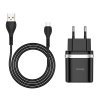 СЗУ HOCO C12Q (1USB, 3A,QC3.0) + кабель Micro USB черный