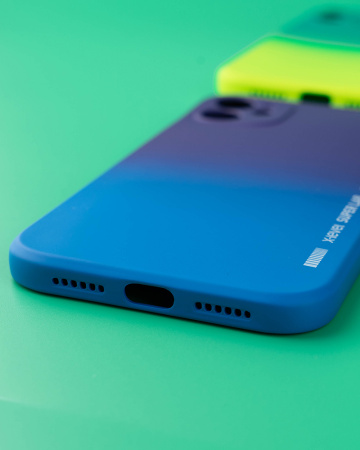 Чехол- накладка X-LEVEL Rainbow iPhone 13 фиолетово-синий