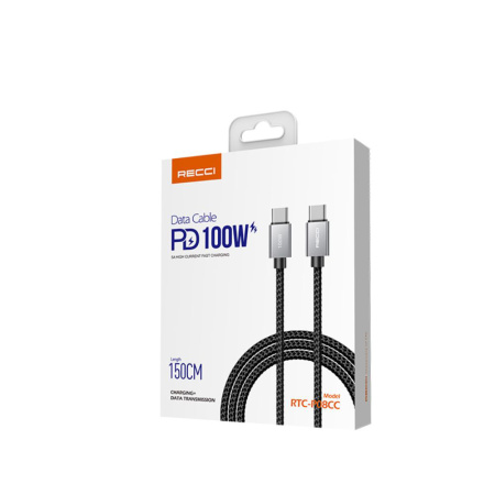 USB-кабель RECCI RTC-T12 3-in-1 (6A) 1.2 м черный