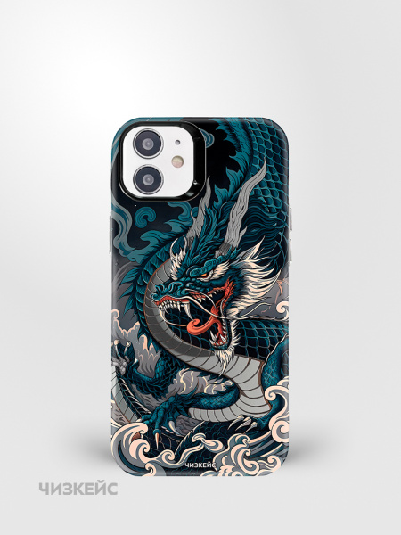 Чехол Чизкейс MagSafe iPhone 11 Небесный дракон белый