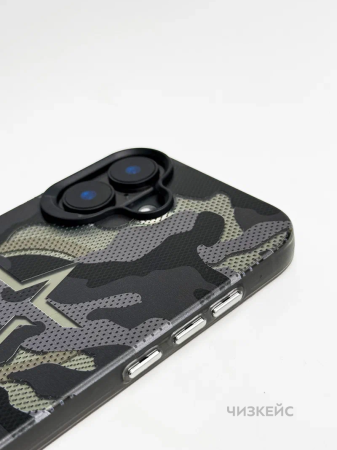 Чехол Чизкейс MagSafe iPhone 16 Звезда1 черный