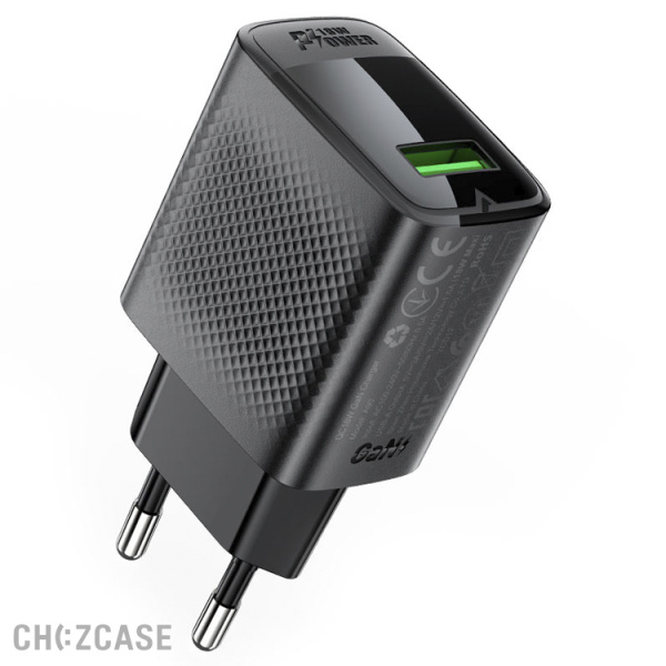 СЗУ AceFast A90 (1USB-A, 3.0A, QC3.0, PD 18W) черный