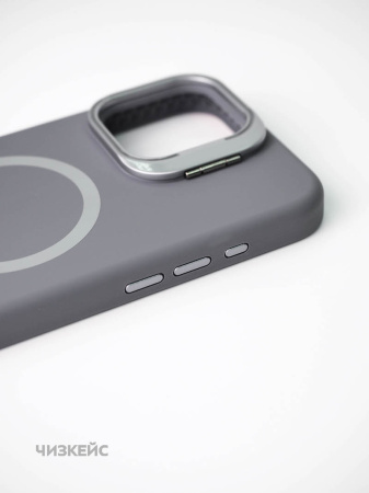 Чехол Сафари Magsafe iPhone 15 Pro Max серый