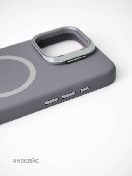 Чехол Сафари Magsafe iPhone 16 Pro серый