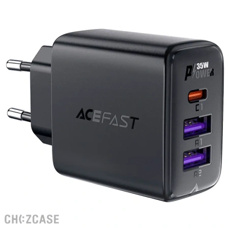 СЗУ AceFast A57 (2USB-A, 1USB-C, GaN 35W) черный