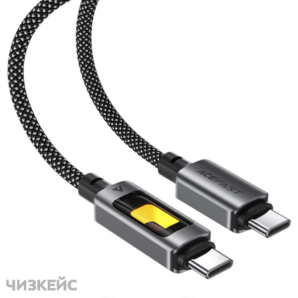 USB-кабель AceFast C21-03 Type-C/Type-C (60W, LED) 1.2 м черный