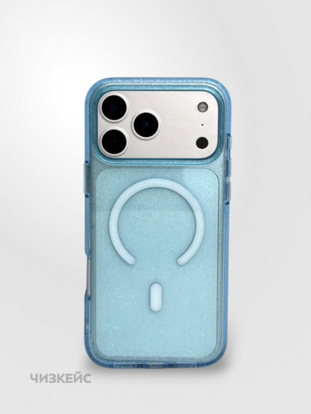 Чехол Звездопад iPhone 17 Pro/18 Pro MagSafe голубой