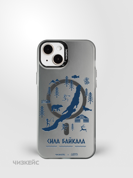 Чехол Чизкейс MagSafe iPhone 13/iPhone 14 Ламу Сила Байкала черный