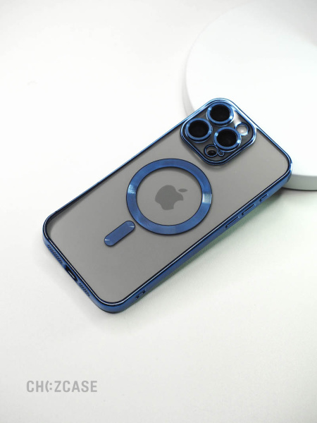 Чехол- накладка Притяжение iPhone 15 Pro синий