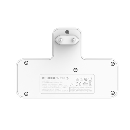 Сетевой разветвитель LDNIO SC2311 2 розетки + LED ночник (2500W, 3USB QC 3.0 + PD 3.0 20W) белый