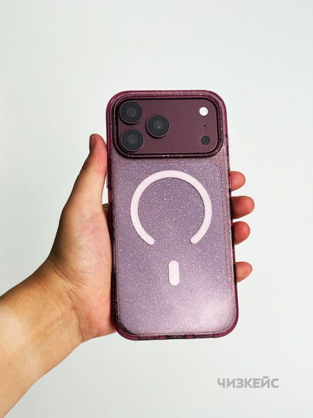 Чехол Звездопад iPhone 17 Pro Max/18 Pro Max MagSafe бордо