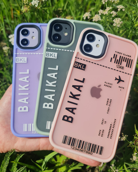 Чехол Optima Color Case iPhone 12 Pro Max принт Байкал Надпись оранжевый