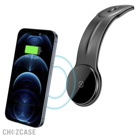 Автодержатель + АЗУ AceFast D21 (Velcro, Magsafe, 15W) черный