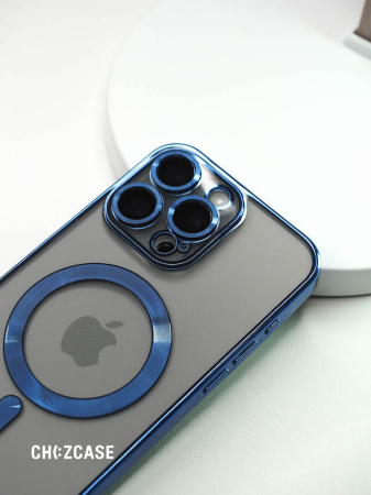 Чехол- накладка Притяжение iPhone 15 синий