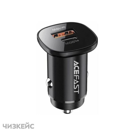 АЗУ-USB AceFast B1 mini (1USB-A, 1USB-C, 3.0A, QC3.0, PD 38W) черный