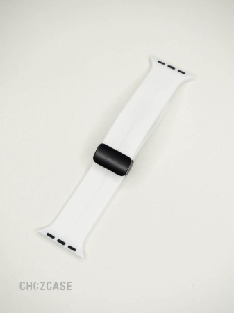 Ремешок Apple Watch 42/44/45/49 мм Magnet Silicone белый