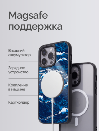 Магнитная панель Чизкейс iPhone 17 Pro Max Синяя волна