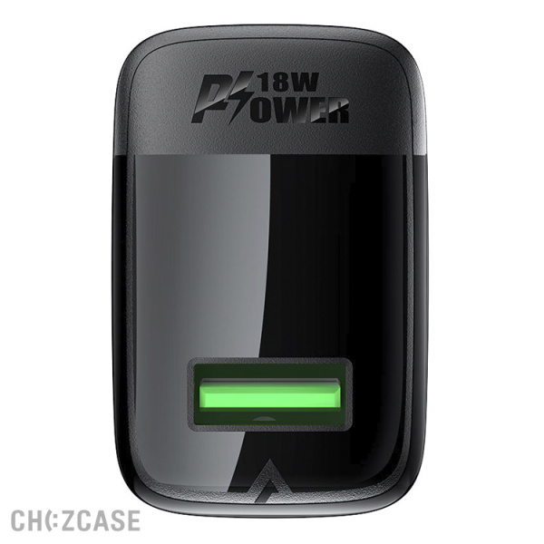 СЗУ AceFast A90 (1USB-A, 3.0A, QC3.0, PD 18W) черный