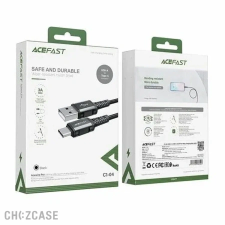 USB-кабель AceFast C1-04 Type-C 1 м черный