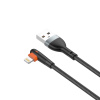 USB-кабель LDNIO LS561 iPhone Lightning (2.4А, угловой) 1 м черный/оранжевый