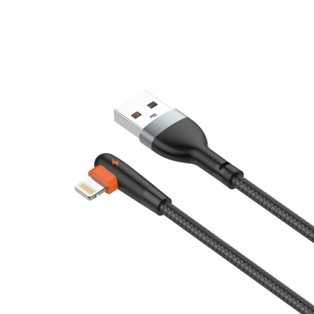 USB-кабель LDNIO LS561 iPhone Lightning (2.4А, угловой) 1 м черный/оранжевый