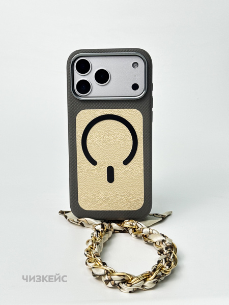 Чехол Ривьера iPhone 16 Pro MagSafe серый