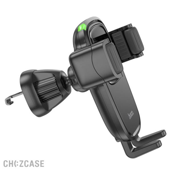 Автодержатель + АЗУ HOCO HW1 Pro (дефлектор, зажим, 15W) черный
