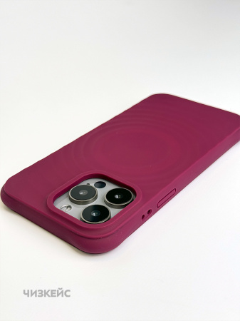 Чехол Волна MagSafe iPhone 15 Pro марсала